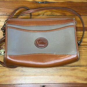 Dooney and Bourke Brown and Gray Leather Shoulder Bag
